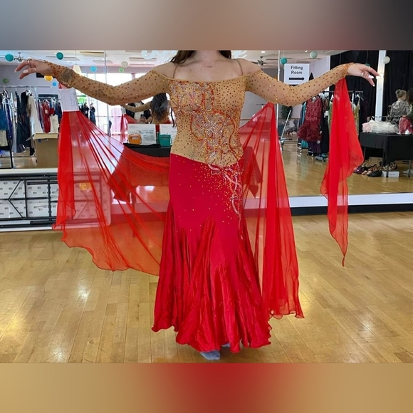 Dore Stunning Firecracker Red Standard Ballroom Dress Dresses